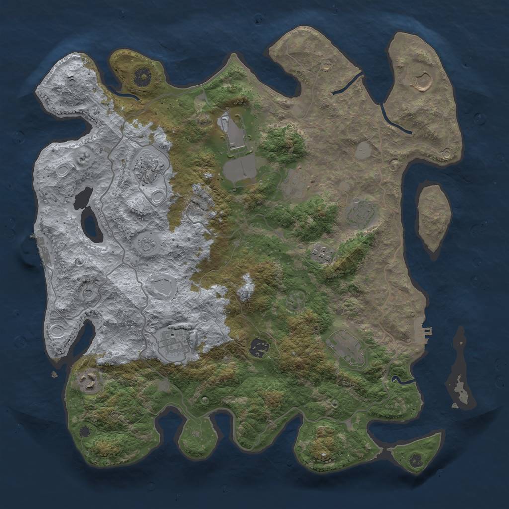 Rust Map: Procedural Map, Size: 4000, Seed: 560824992, 19 Monuments