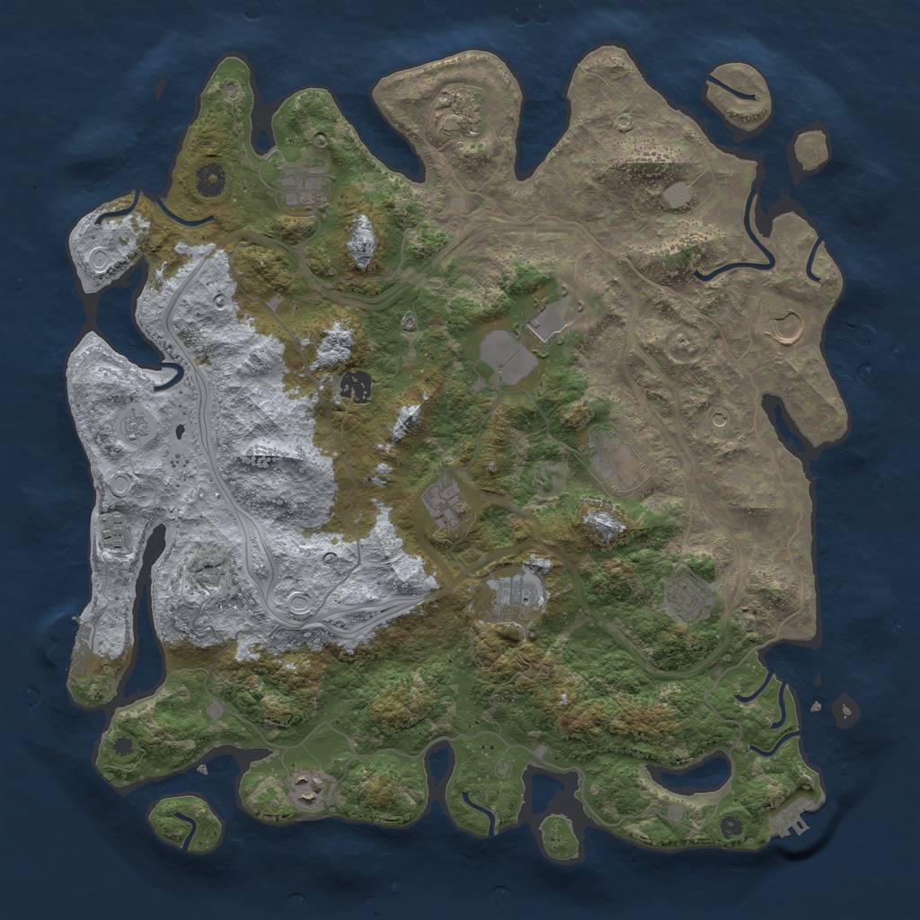 Rust Map: Procedural Map, Size: 4250, Seed: 146733601, 20 Monuments