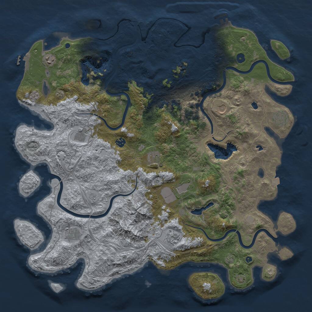 Rust Map: Procedural Map, Size: 5000, Seed: 6942069, 16 Monuments