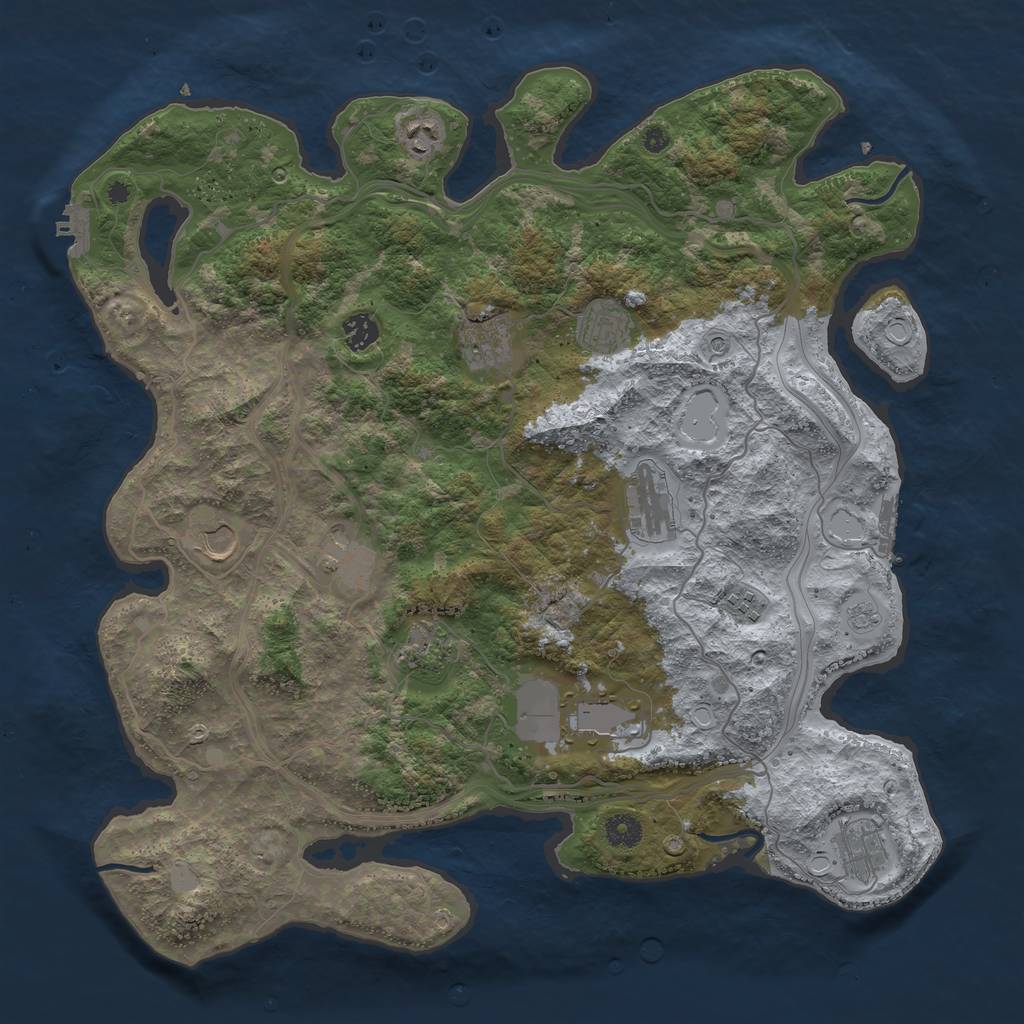 Rust Map: Procedural Map, Size: 4250, Seed: 164359, 20 Monuments