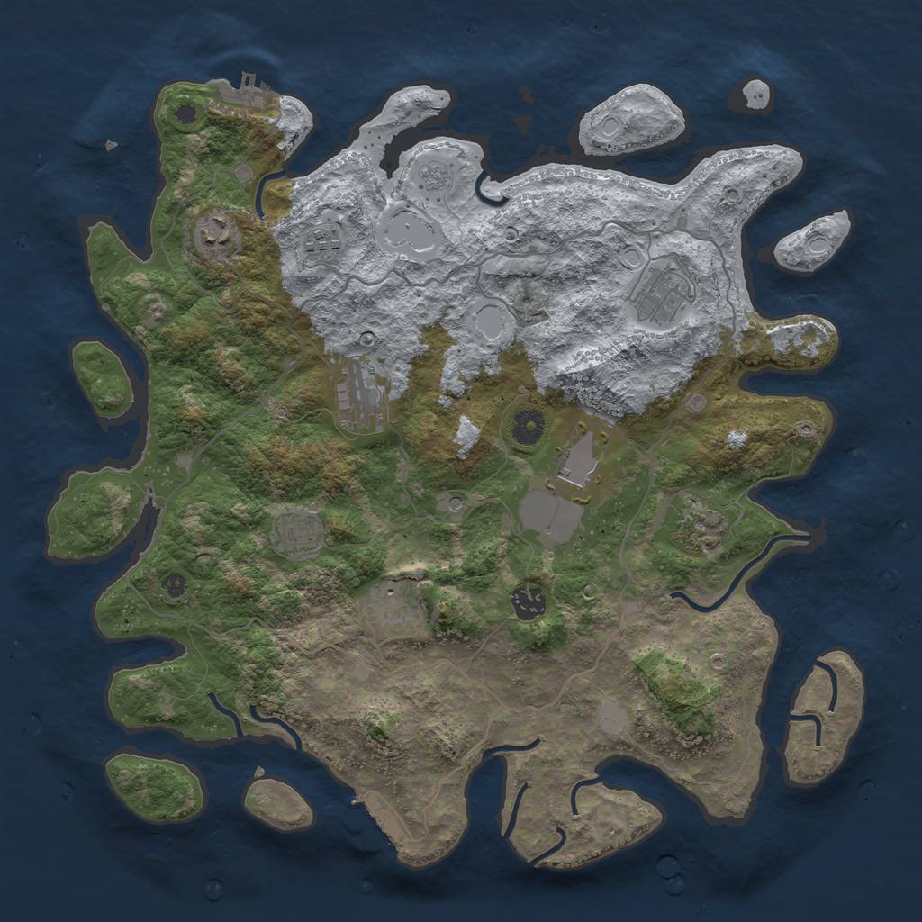 Rust Map: Procedural Map, Size: 4000, Seed: 220, 18 Monuments