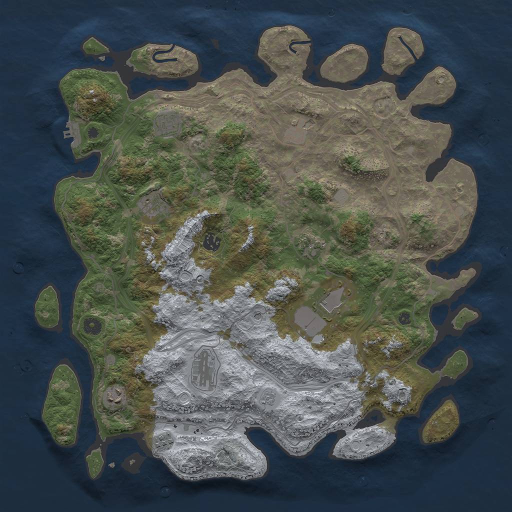 Rust Map: Procedural Map, Size: 4300, Seed: 118477, 17 Monuments