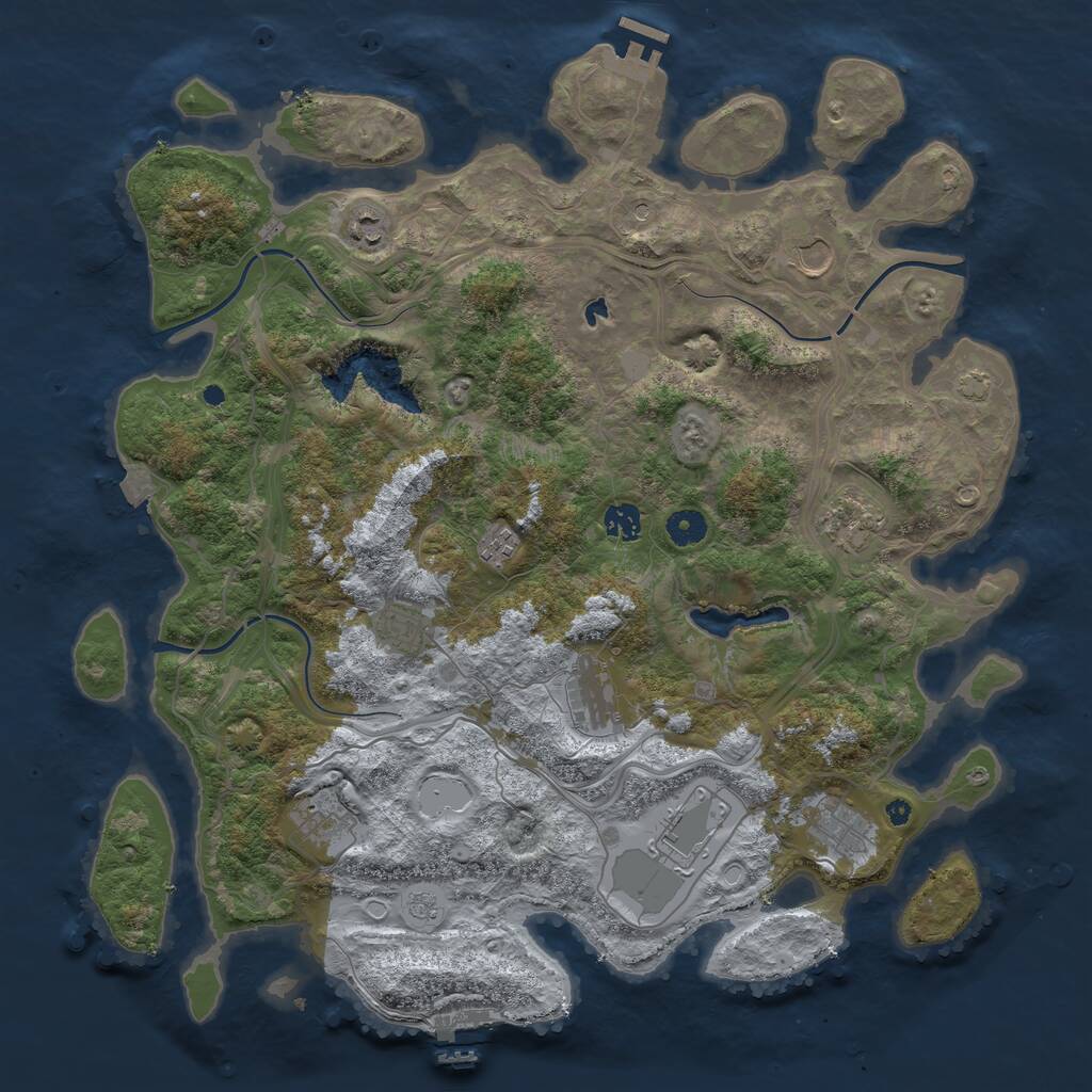 Rust Map: Procedural Map, Size: 4300, Seed: 118477, 16 Monuments
