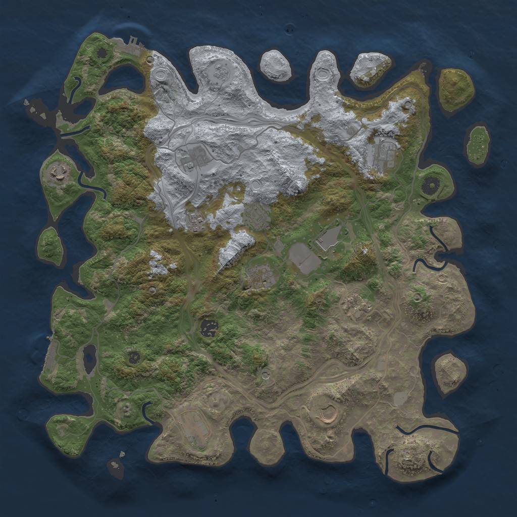 Rust Map: Procedural Map, Size: 4250, Seed: 1468097210, 20 Monuments
