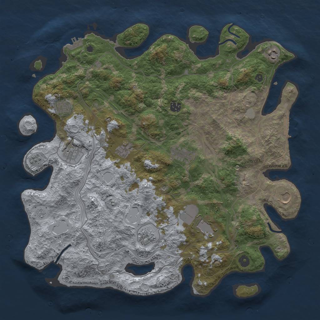 Rust Map: Procedural Map, Size: 4250, Seed: 302390511, 19 Monuments
