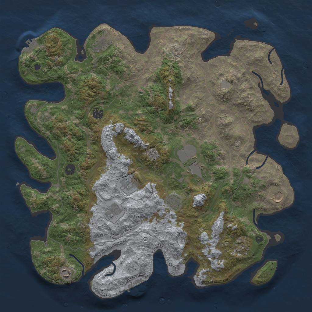 Rust Map: Procedural Map, Size: 4350, Seed: 318328, 19 Monuments
