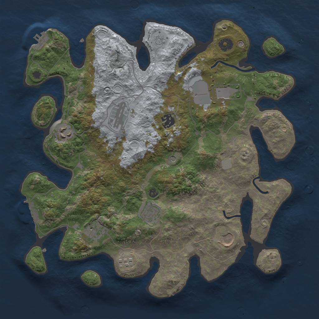 Rust Map: Procedural Map, Size: 3500, Seed: 1652445578, 17 Monuments