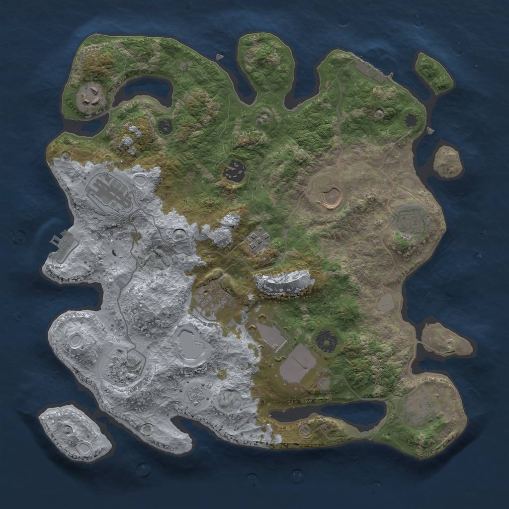 Rust Map: Procedural Map, Size: 3500, Seed: 260936290, 18 Monuments