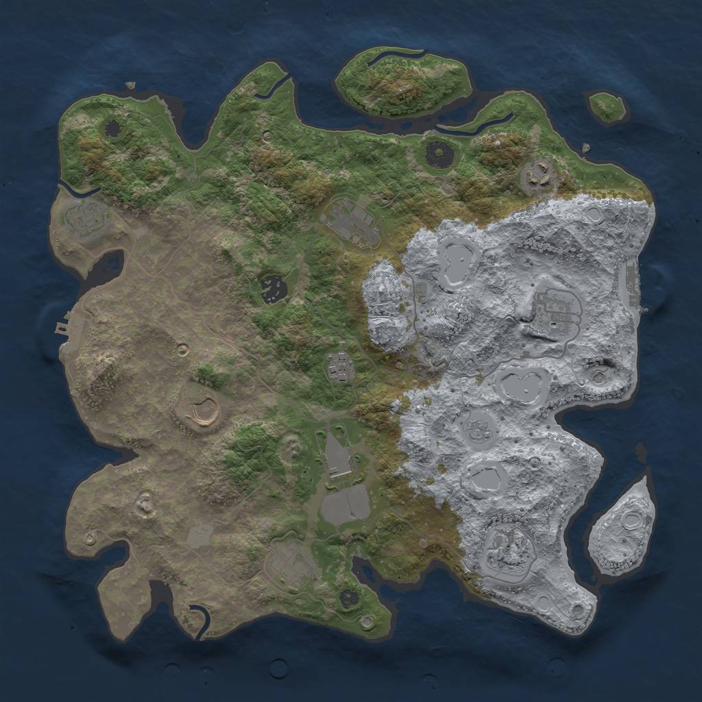Rust Map: Procedural Map, Size: 3750, Seed: 456348, 19 Monuments