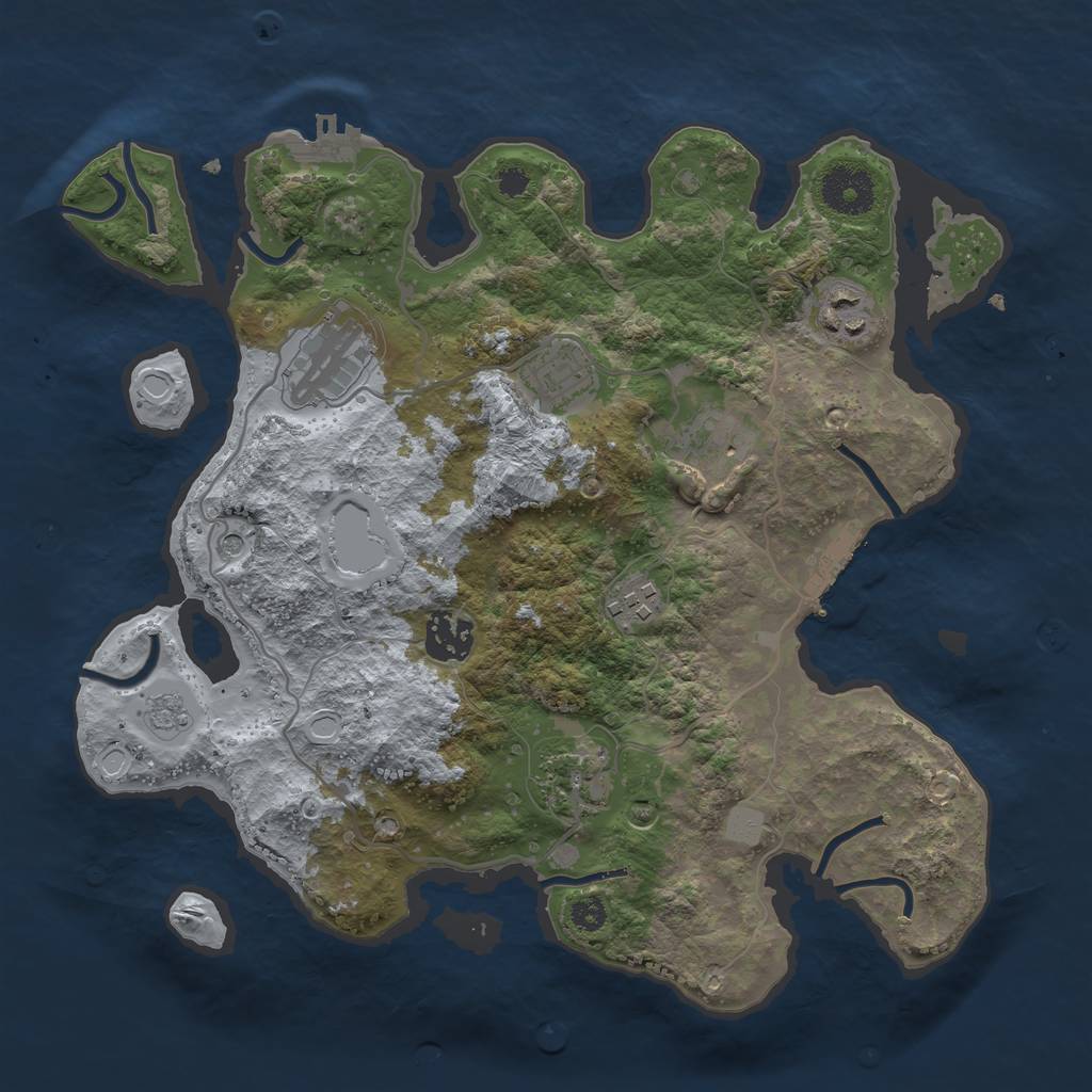 Rust Map: Procedural Map, Size: 3200, Seed: 34532346, 16 Monuments