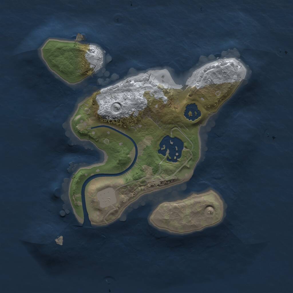 Rust Map: Procedural Map, Size: 1750, Seed: 1266947286, 2 Monuments