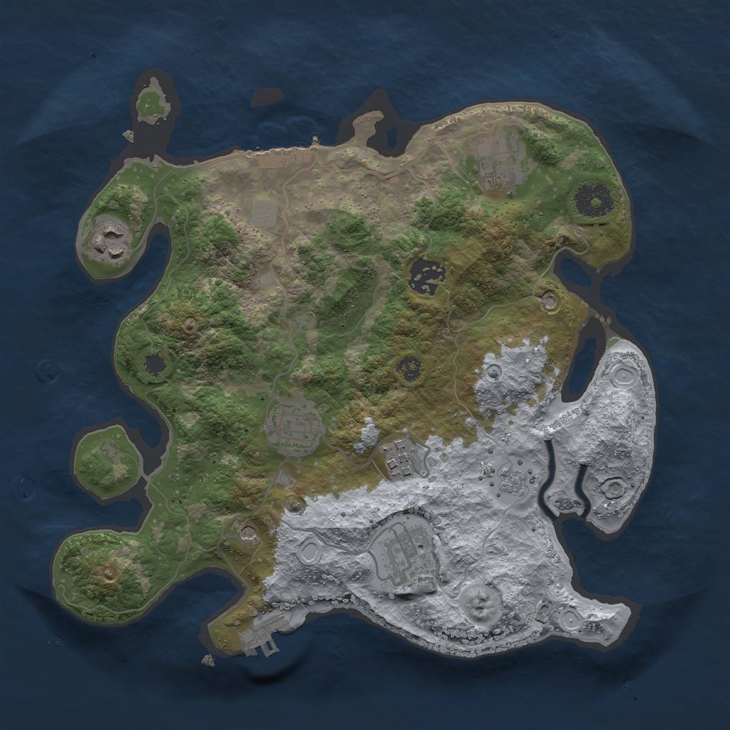 Rust Map: Procedural Map, Size: 3000, Seed: 5442342, 15 Monuments