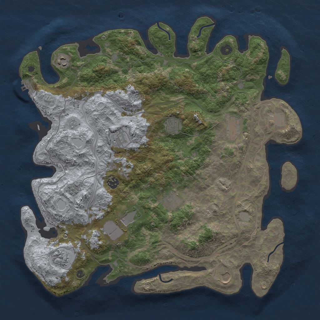 Rust Map: Procedural Map, Size: 4250, Seed: 52927964, 19 Monuments