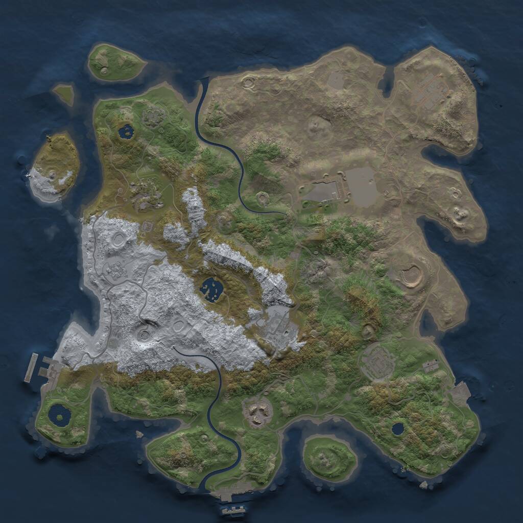 Rust Map: Procedural Map, Size: 3500, Seed: 3234, 14 Monuments