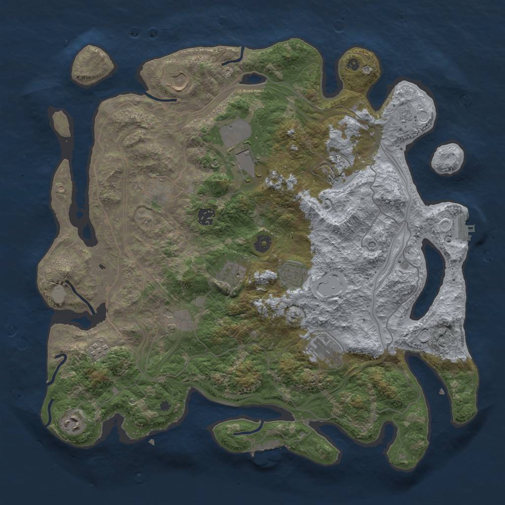 Rust Map: Procedural Map, Size: 4250, Seed: 328950755, 20 Monuments