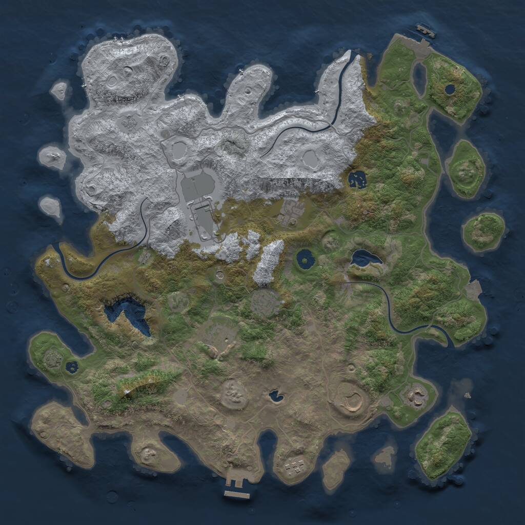 Rust Map: Procedural Map, Size: 4200, Seed: 68498, 14 Monuments