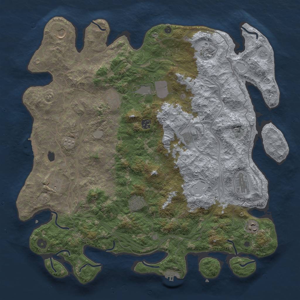 Rust Map: Procedural Map, Size: 4500, Seed: 1314920, 20 Monuments