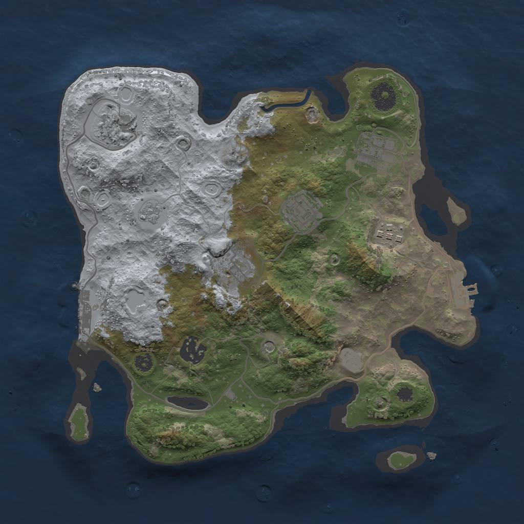 Rust Map: Procedural Map, Size: 3000, Seed: 1298292719, 15 Monuments