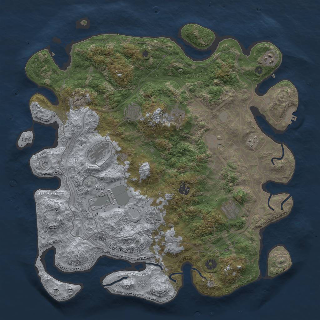 Rust Map: Procedural Map, Size: 4250, Seed: 402773088, 18 Monuments