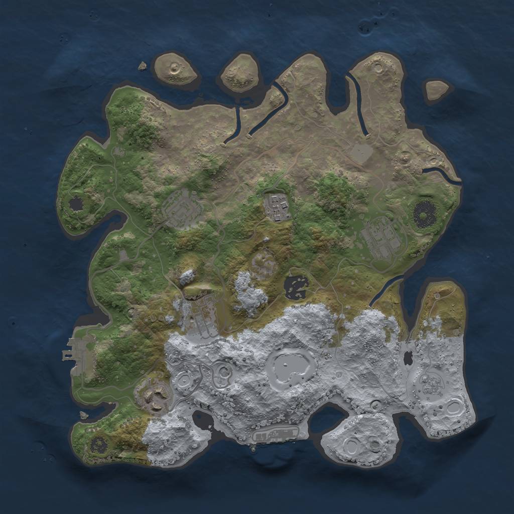 Rust Map: Procedural Map, Size: 3000, Seed: 155685331, 15 Monuments