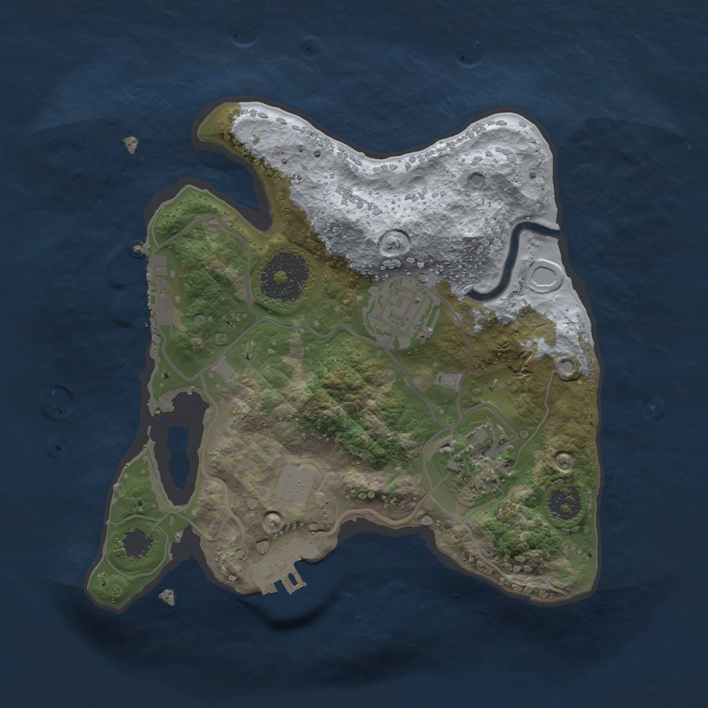Rust Map: Procedural Map, Size: 2200, Seed: 2006248523, 9 Monuments
