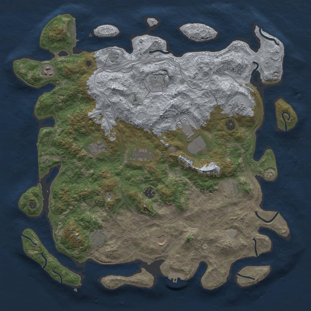 Rust Map: Procedural Map, Size: 4500, Seed: 1452632880, 20 Monuments