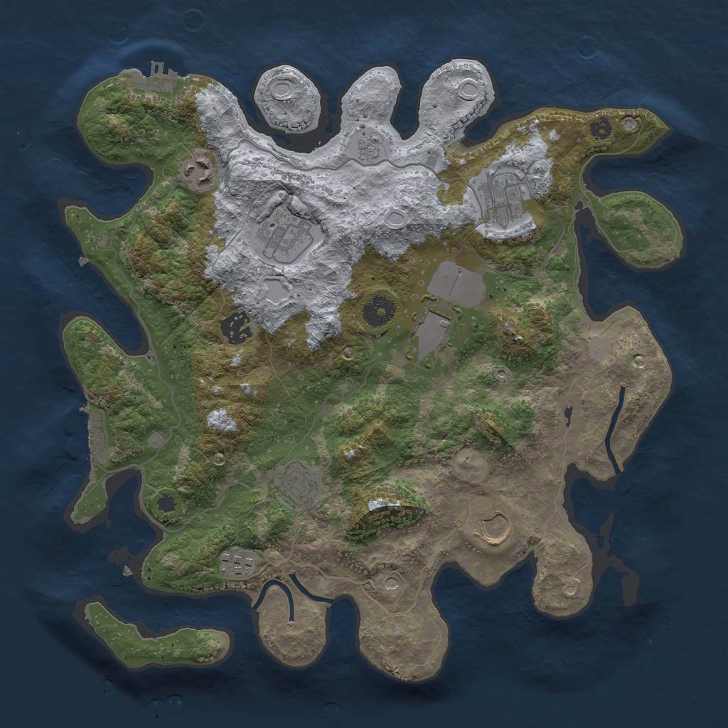 Rust Map: Procedural Map, Size: 3500, Seed: 20221007, 17 Monuments