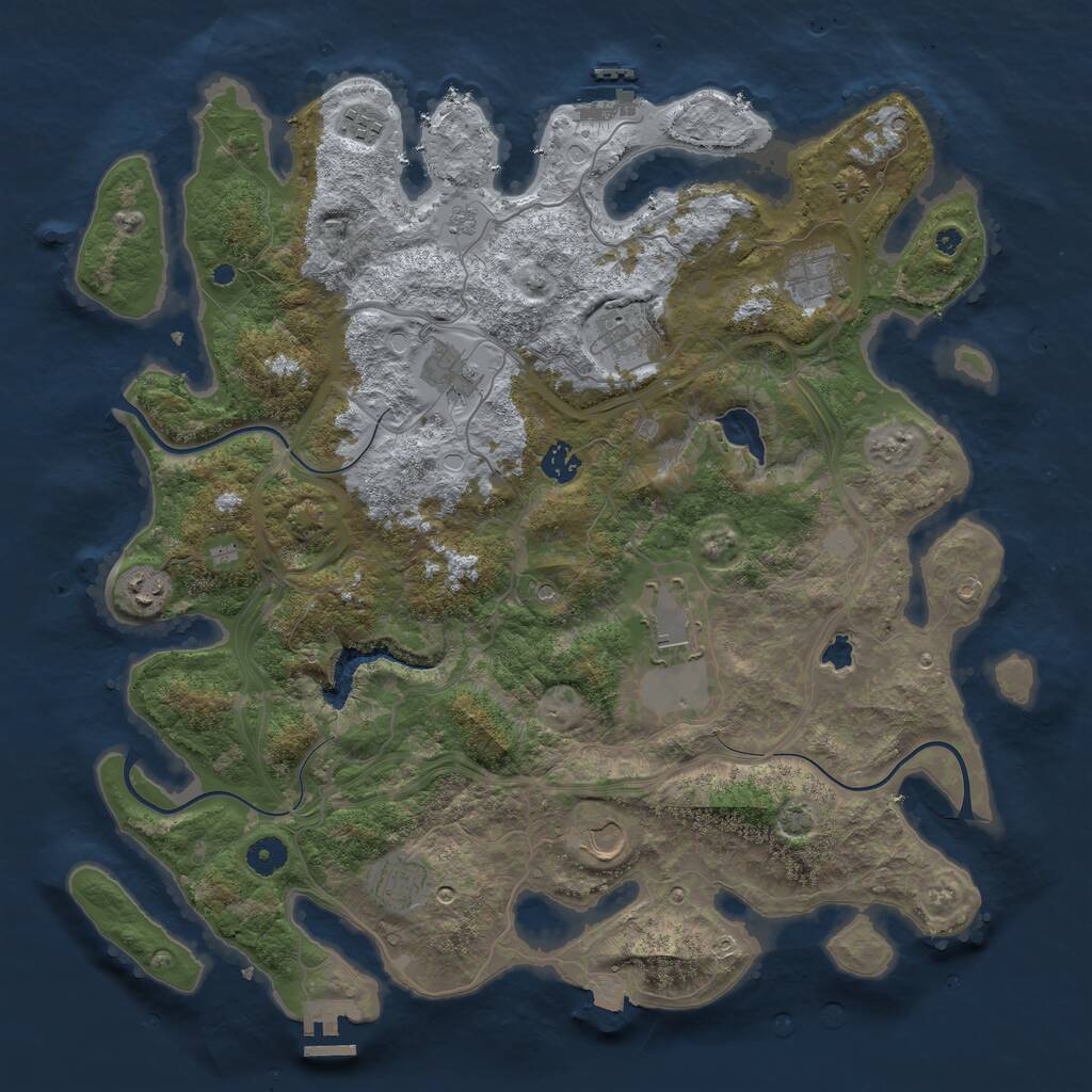 Rust Map: Procedural Map, Size: 4250, Seed: 4572634, 15 Monuments