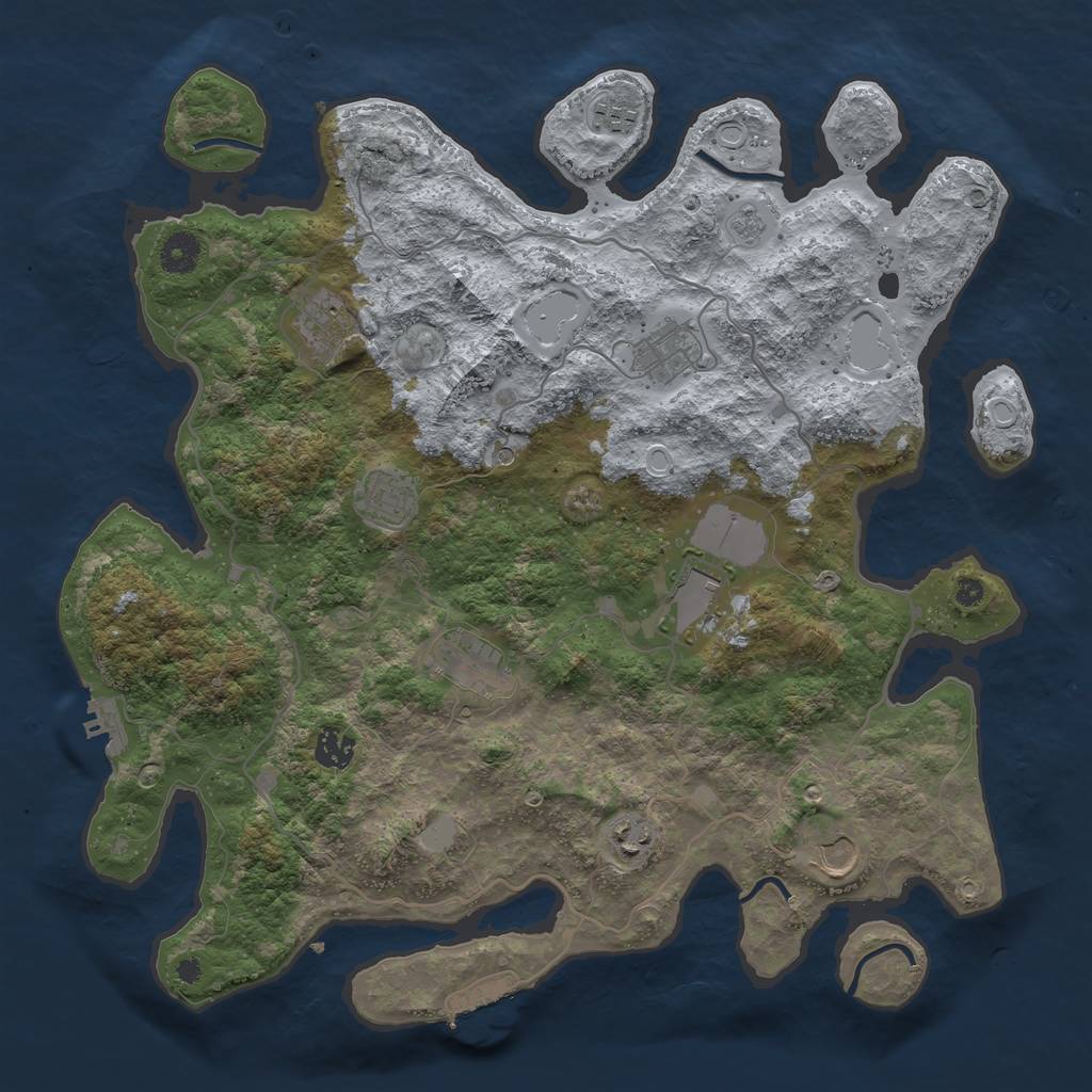 Rust Map: Procedural Map, Size: 4000, Seed: 1278321492, 18 Monuments