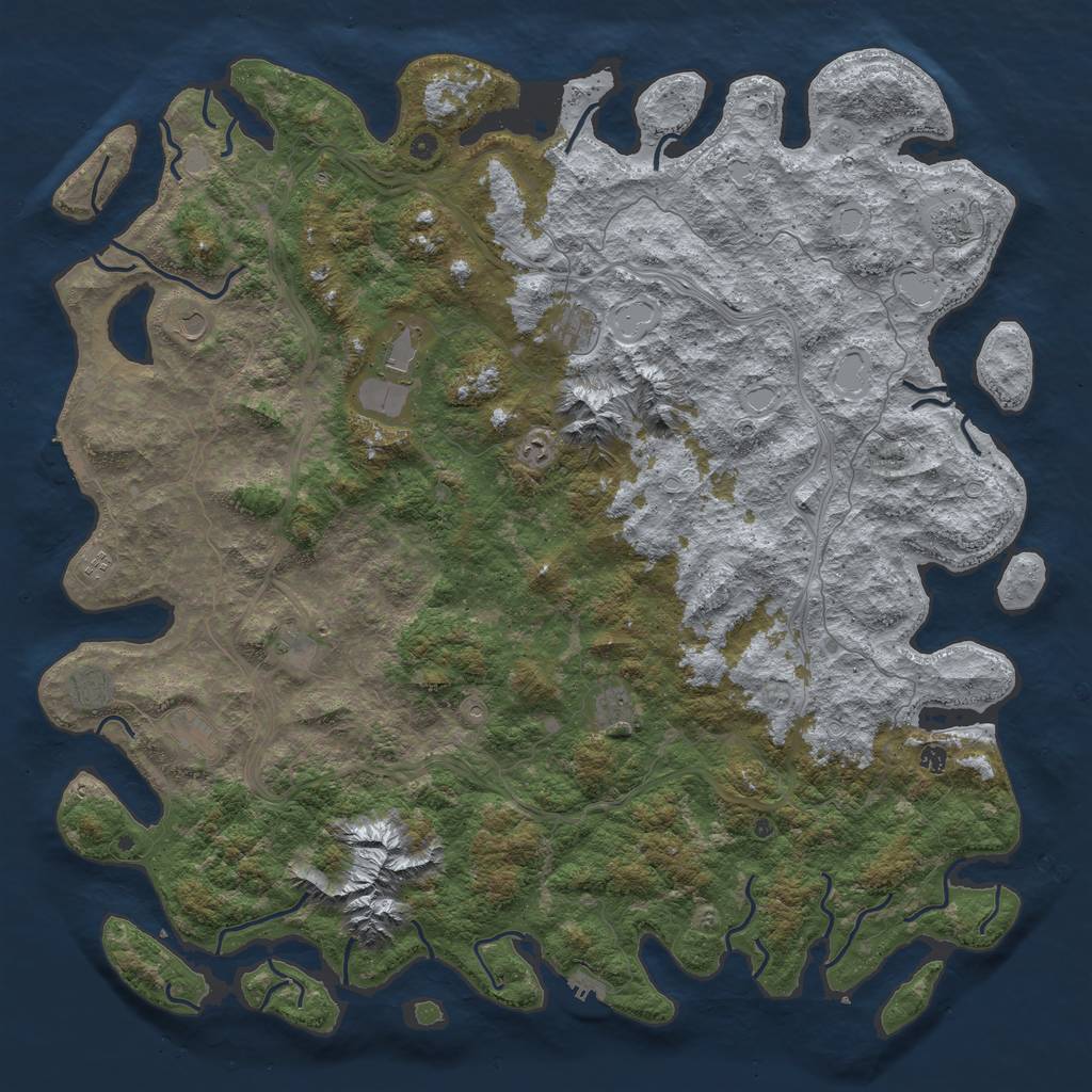 Rust Map: Procedural Map, Size: 6000, Seed: 7210, 20 Monuments