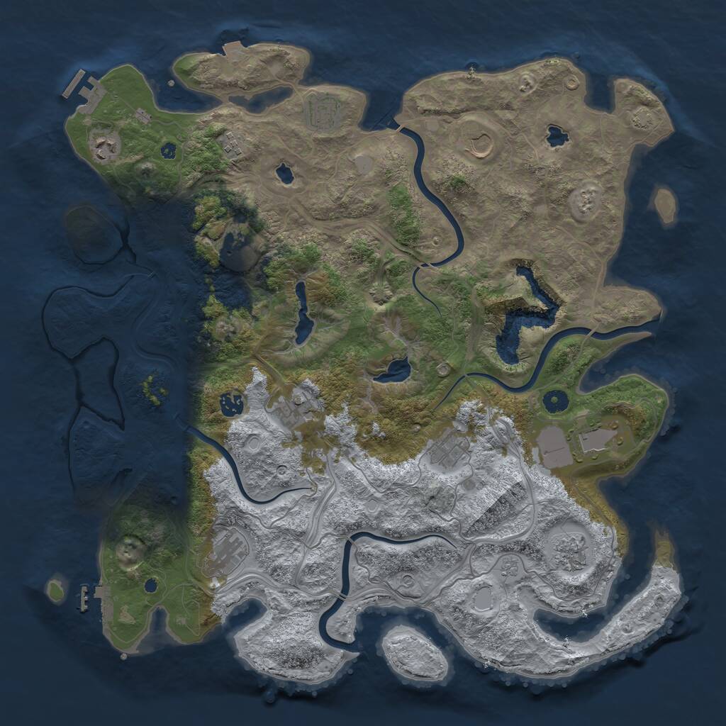 Rust Map: Procedural Map, Size: 4500, Seed: 8754, 17 Monuments