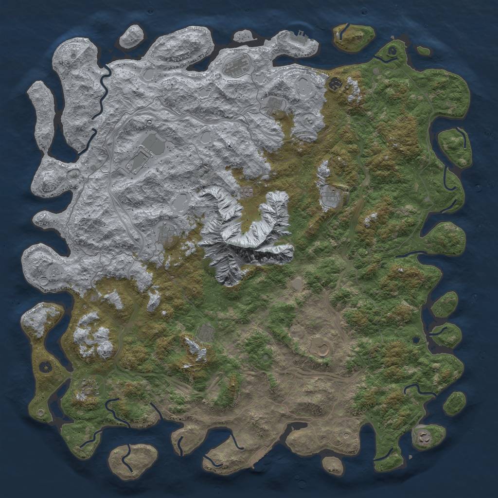 Rust Map: Procedural Map, Size: 6000, Seed: 350, 20 Monuments