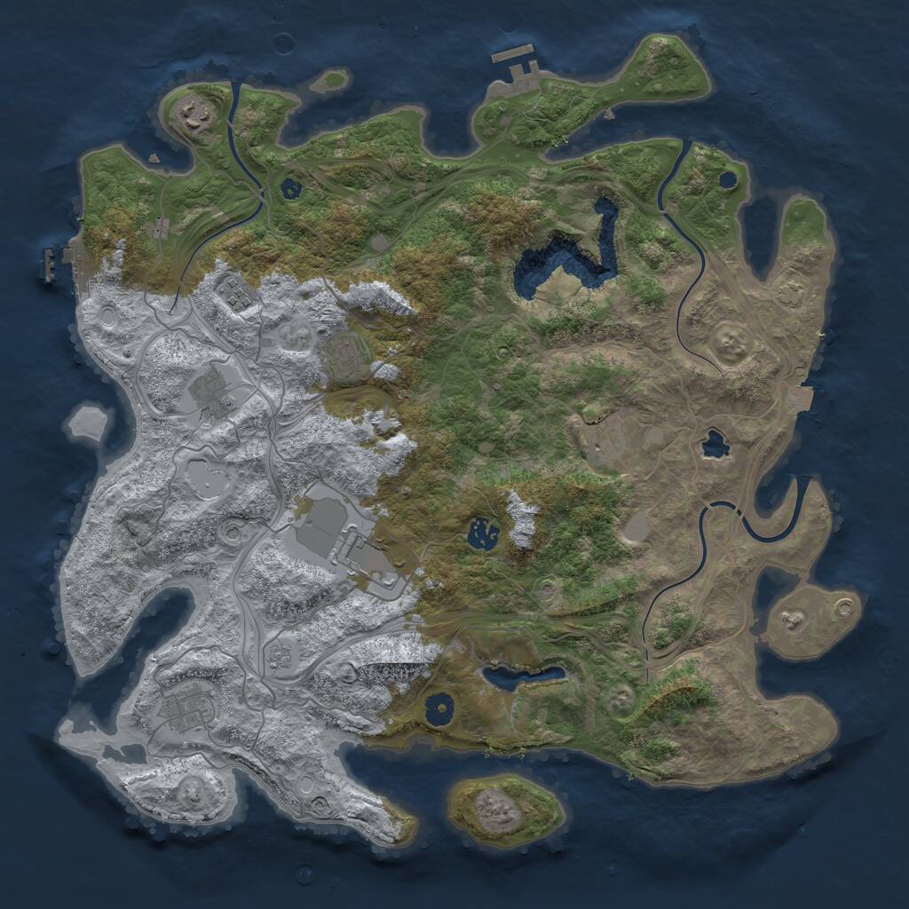 Rust Map: Procedural Map, Size: 4300, Seed: 175894, 14 Monuments