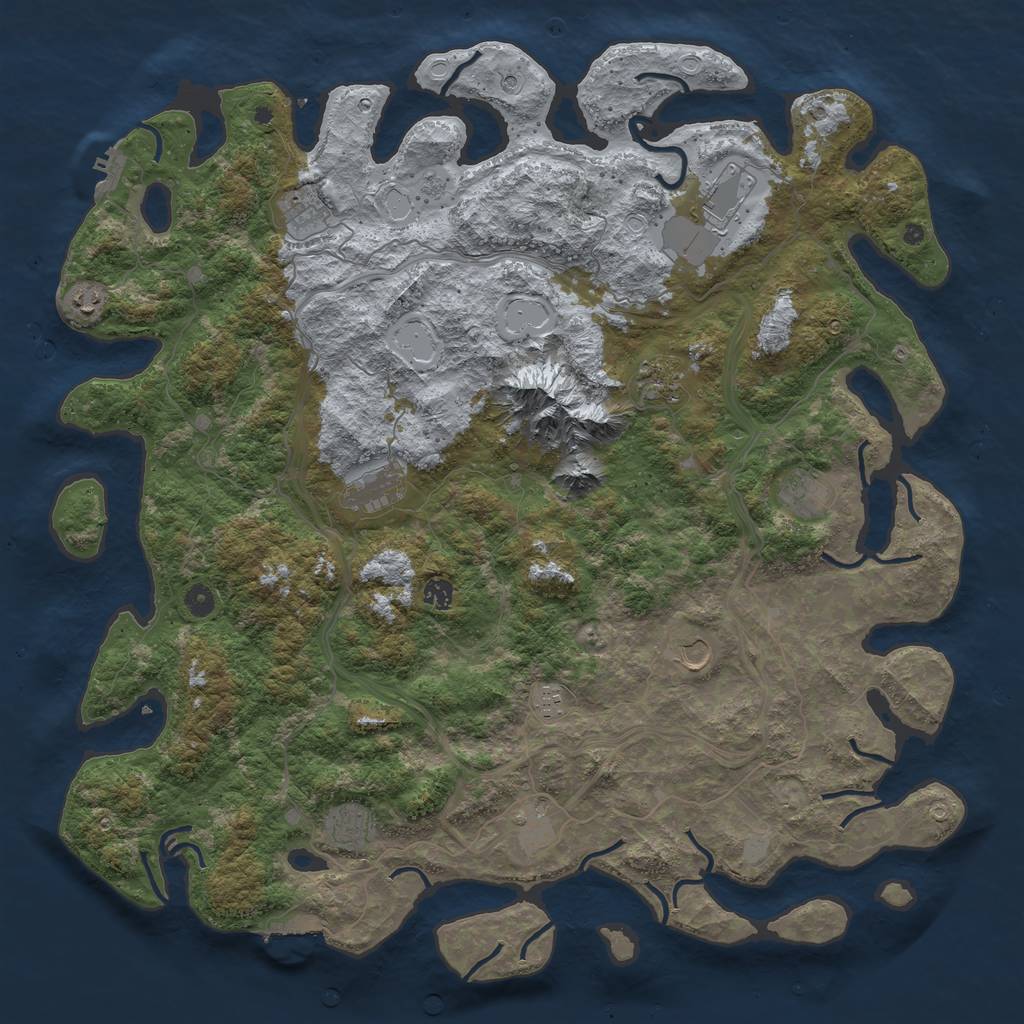 Rust Map: Procedural Map, Size: 5000, Seed: 773900, 20 Monuments