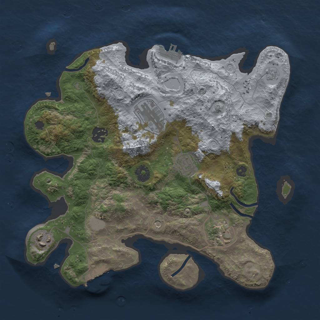 Rust Map: Procedural Map, Size: 3000, Seed: 1651777543, 14 Monuments