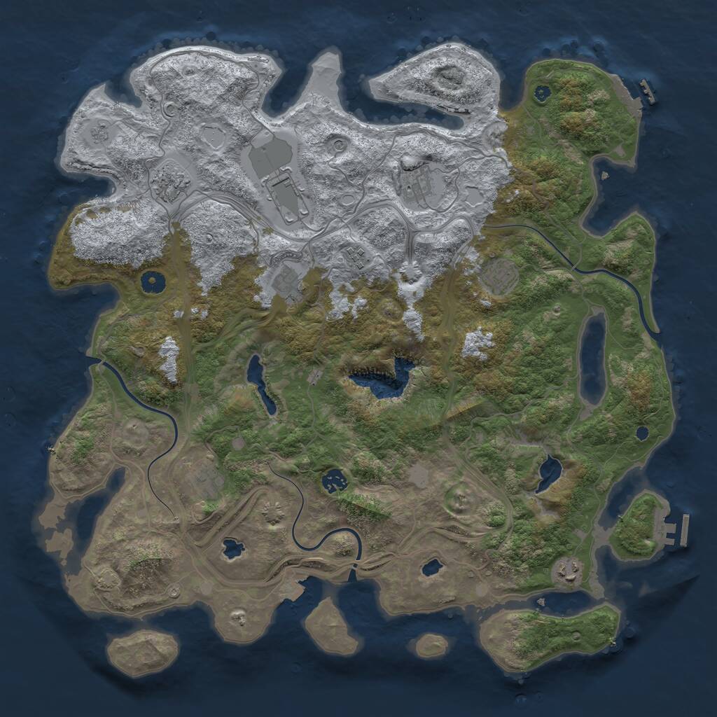 Rust Map: Procedural Map, Size: 4500, Seed: 54192, 15 Monuments