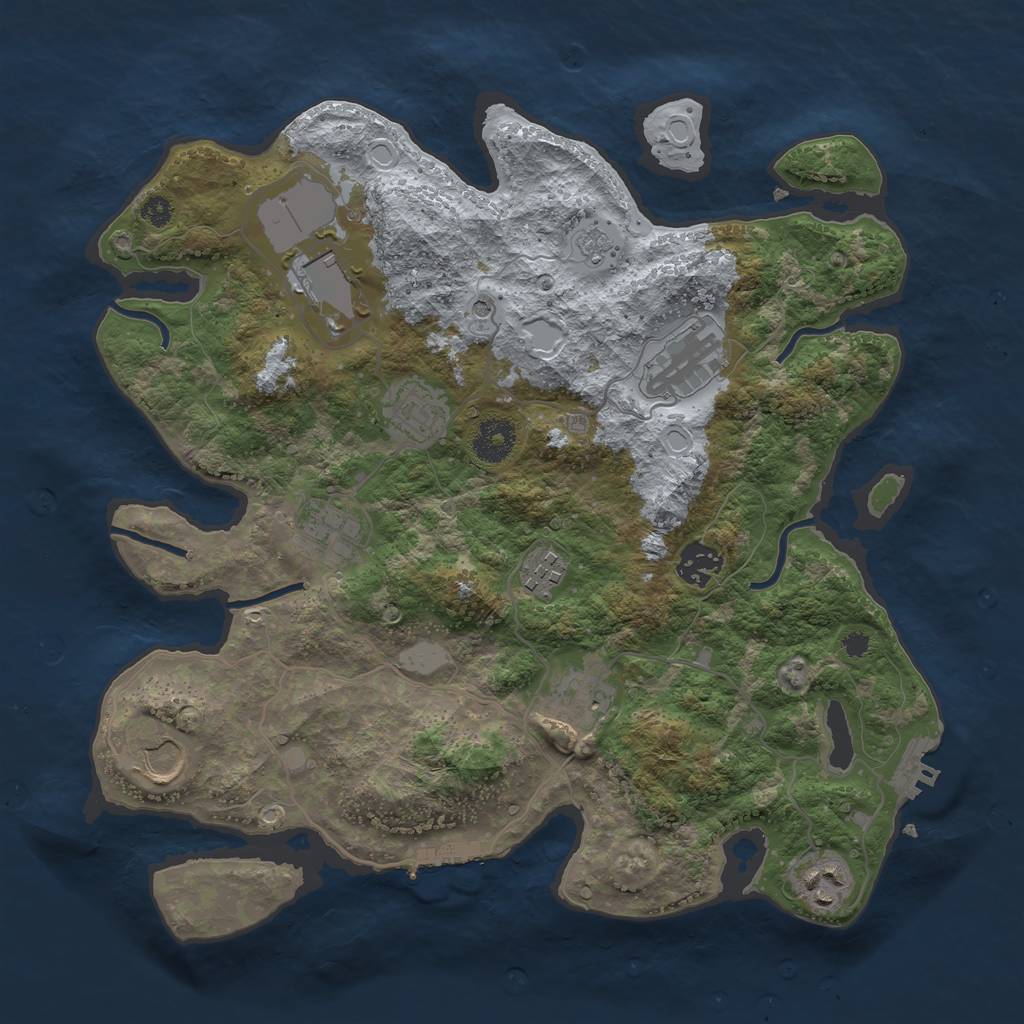 Rust Map: Procedural Map, Size: 3500, Seed: 2112222, 18 Monuments