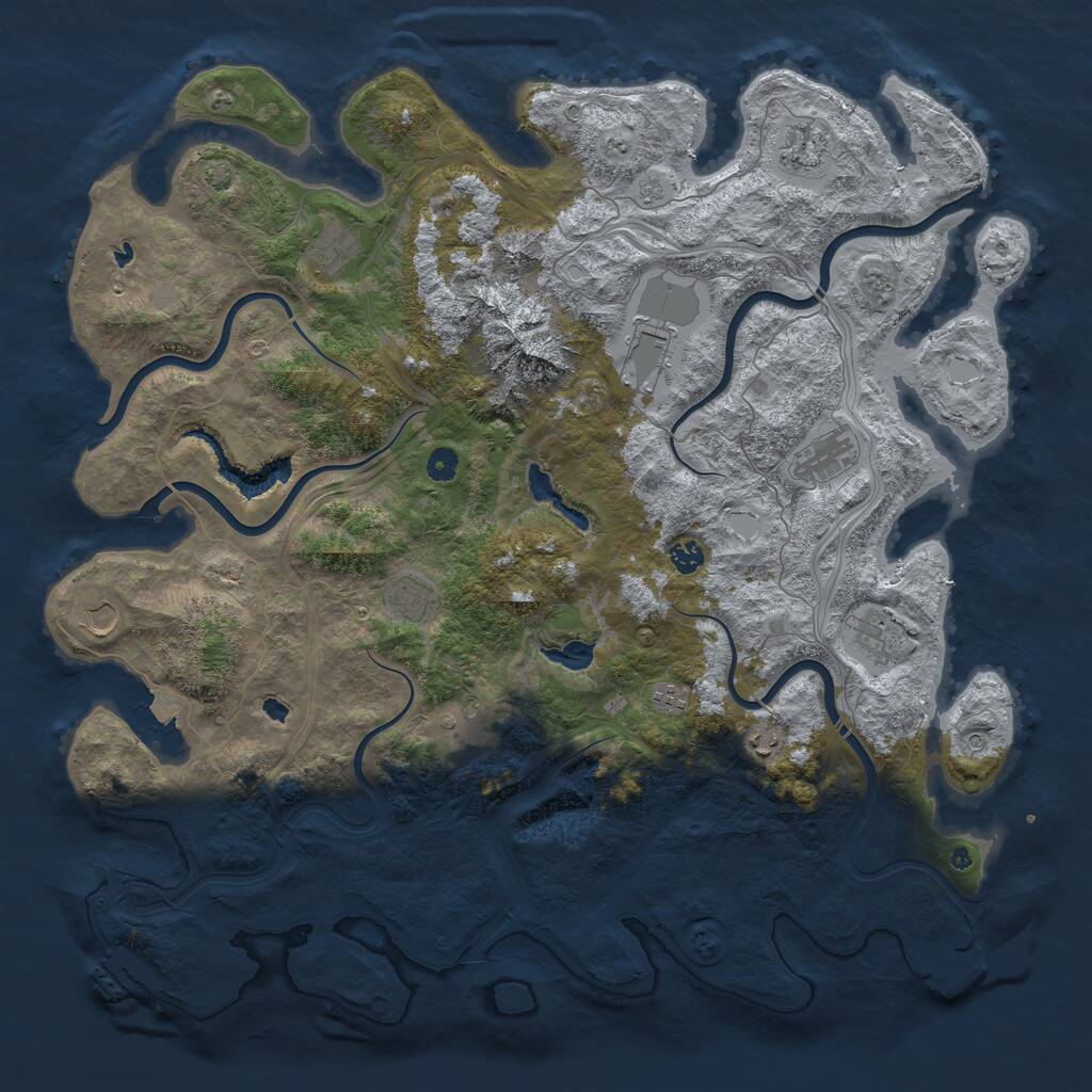Rust Map: Procedural Map, Size: 5000, Seed: 7210, 17 Monuments
