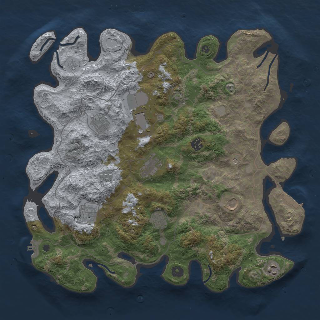 Rust Map: Procedural Map, Size: 4000, Seed: 59874, 19 Monuments