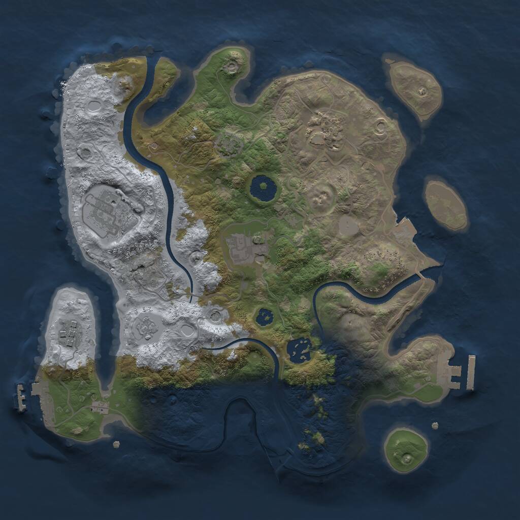 Rust Map: Procedural Map, Size: 3000, Seed: 1153014263, 11 Monuments