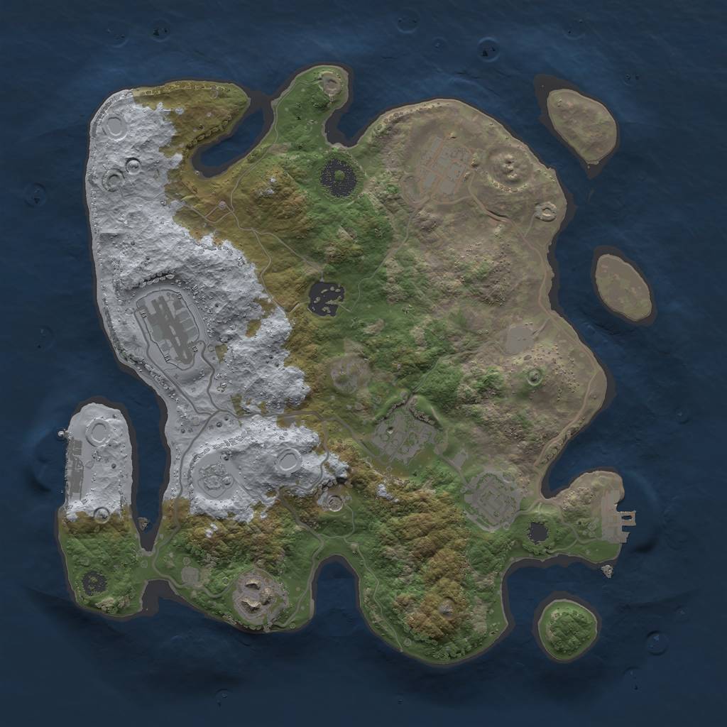 Rust Map: Procedural Map, Size: 3000, Seed: 1153014263, 15 Monuments