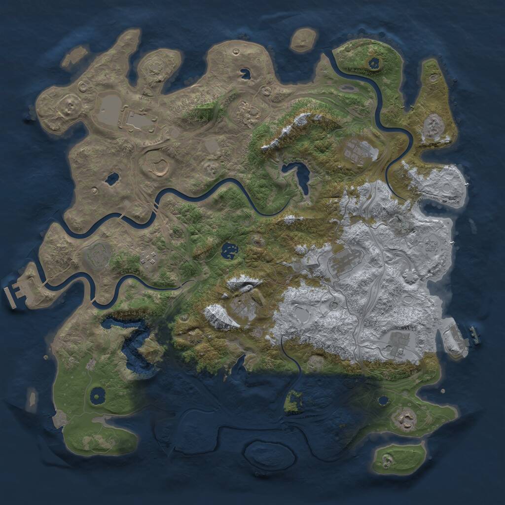 Rust Map: Procedural Map, Size: 4500, Seed: 5695, 17 Monuments