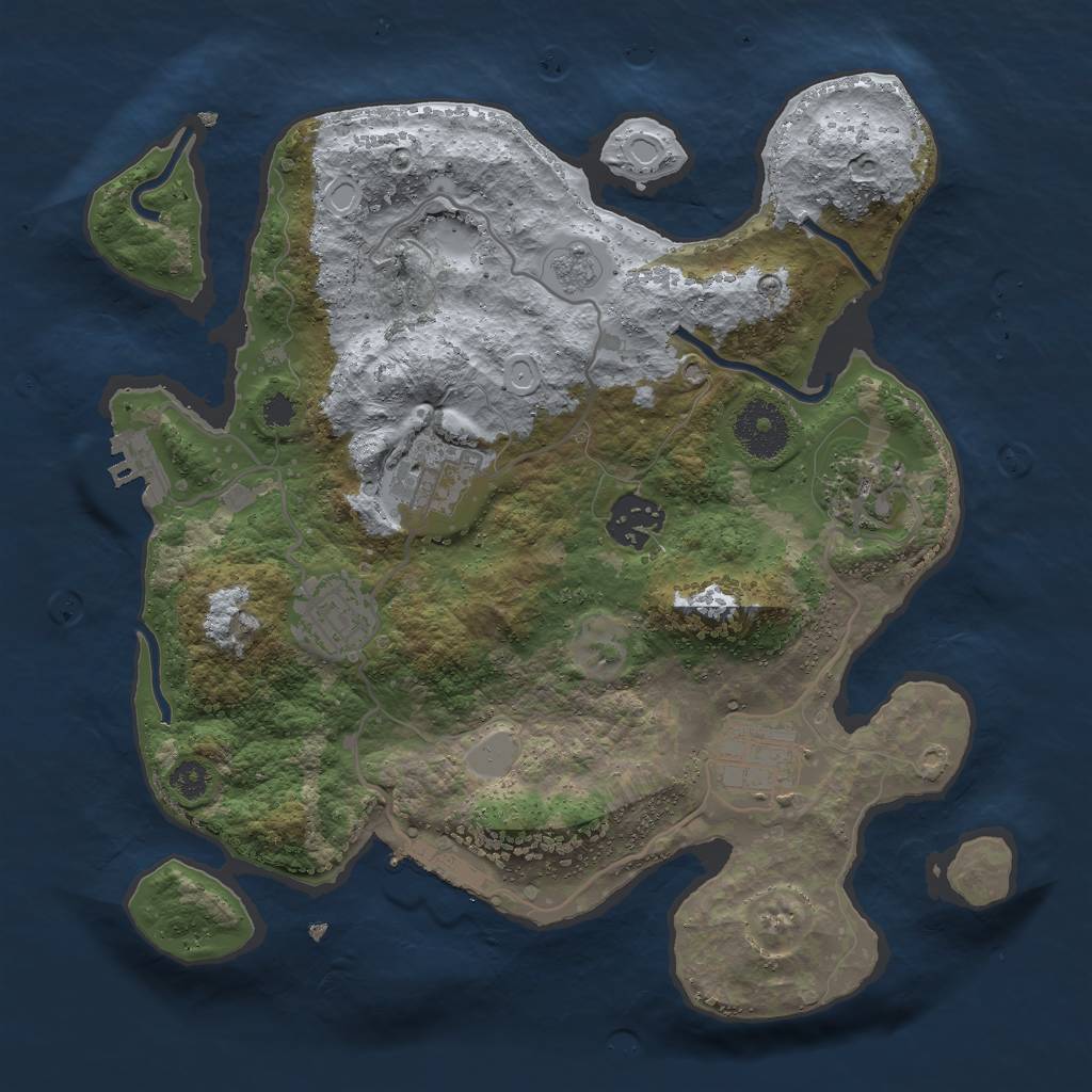 Rust Map: Procedural Map, Size: 3000, Seed: 1478952415, 13 Monuments