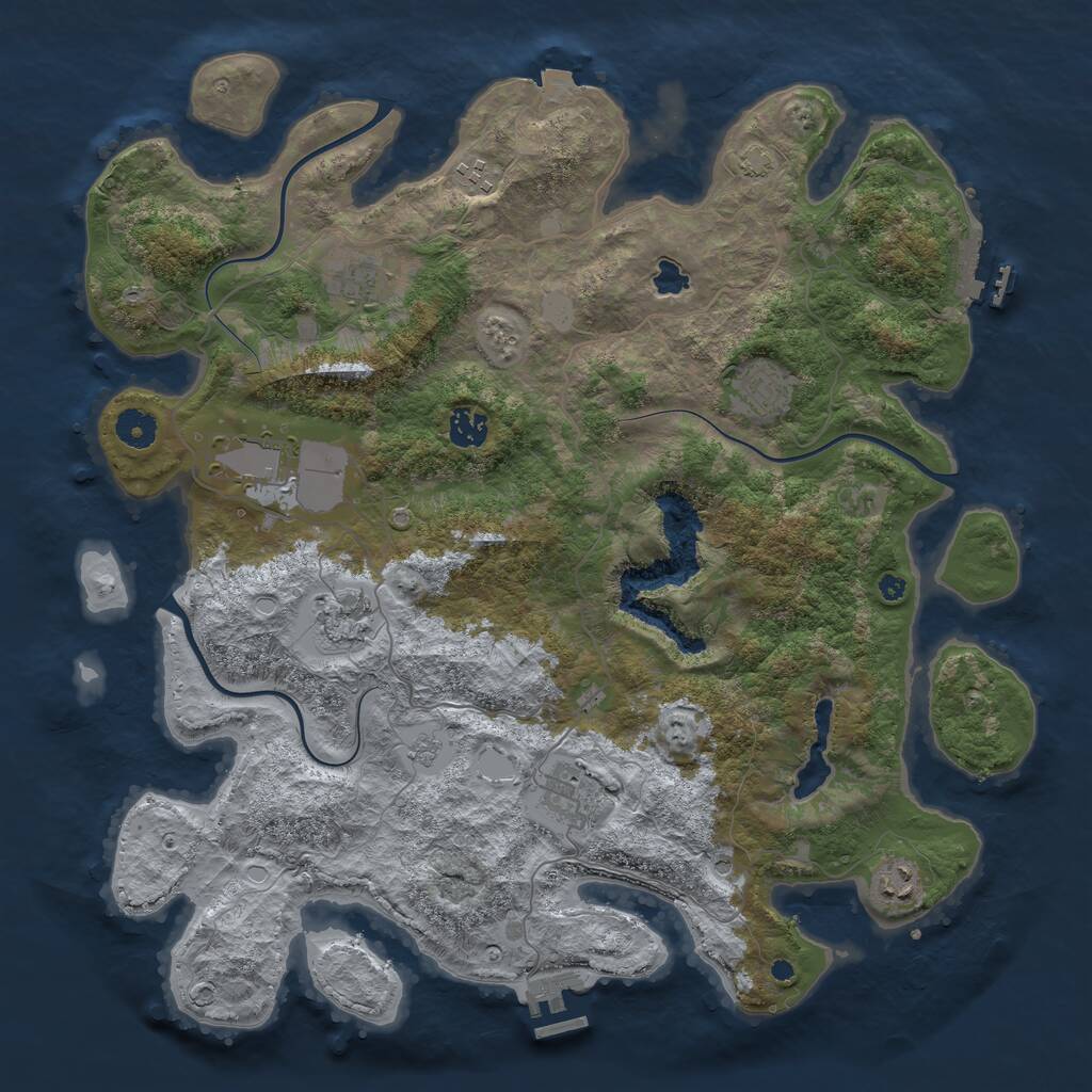 Rust Map: Procedural Map, Size: 4100, Seed: 201509224, 14 Monuments