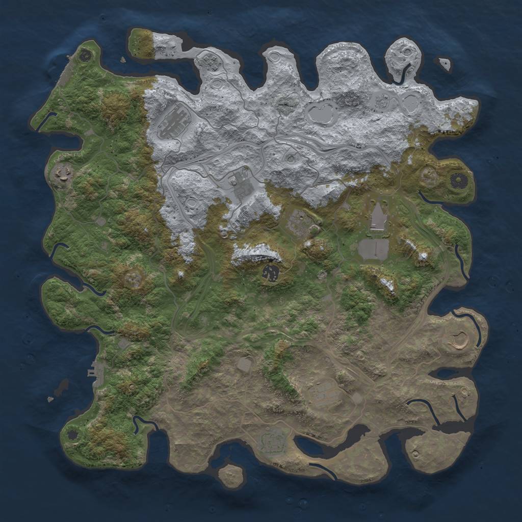 Rust Map: Procedural Map, Size: 4500, Seed: 1566941820, 19 Monuments