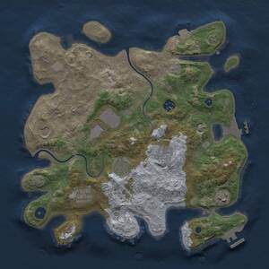 Thumbnail Rust Map: Procedural Map, Size: 3500, Seed: 1767145289, 14 Monuments