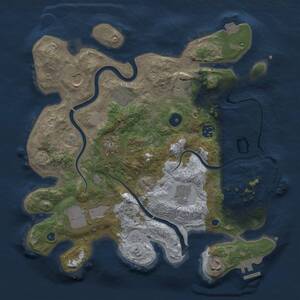 Thumbnail Rust Map: Procedural Map, Size: 3500, Seed: 1767145289, 15 Monuments
