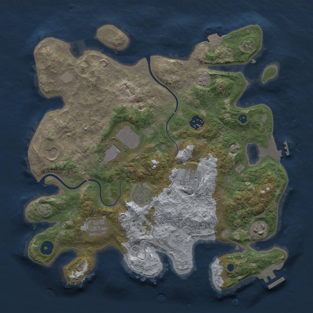 Rust Map: Procedural Map, Size: 3500, Seed: 1767145289, 14 Monuments