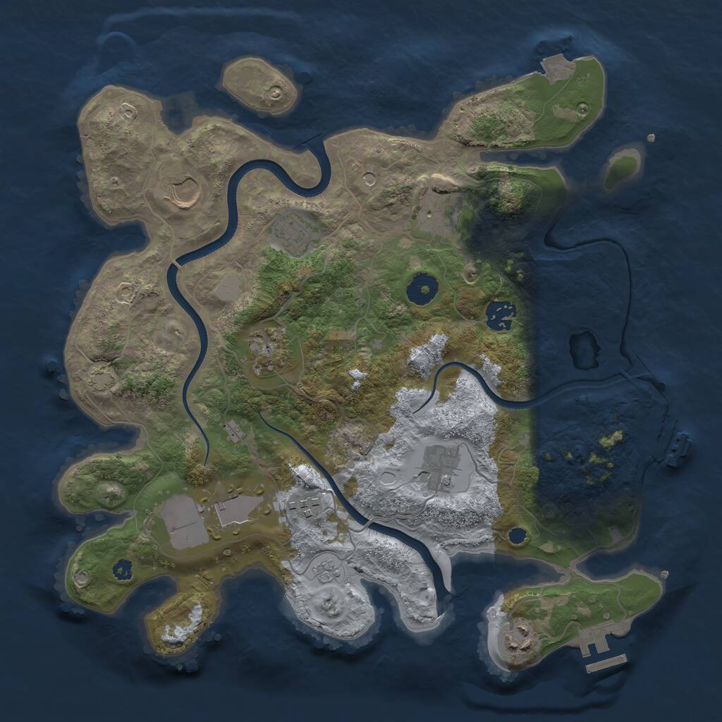 Rust Map: Procedural Map, Size: 3500, Seed: 1767145289, 15 Monuments