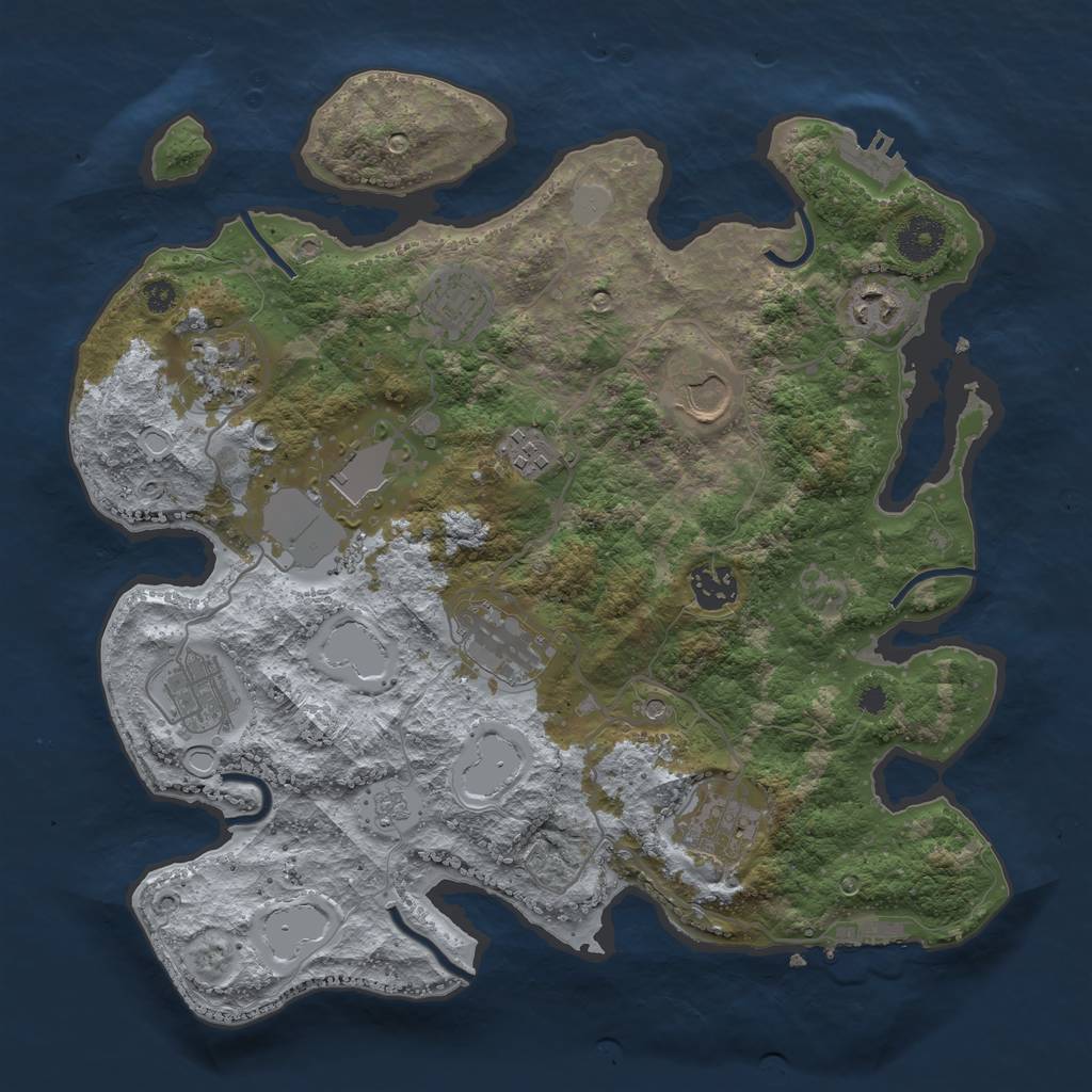 Rust Map: Procedural Map, Size: 3500, Seed: 210695167, 19 Monuments